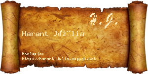 Harant Júlia névjegykártya